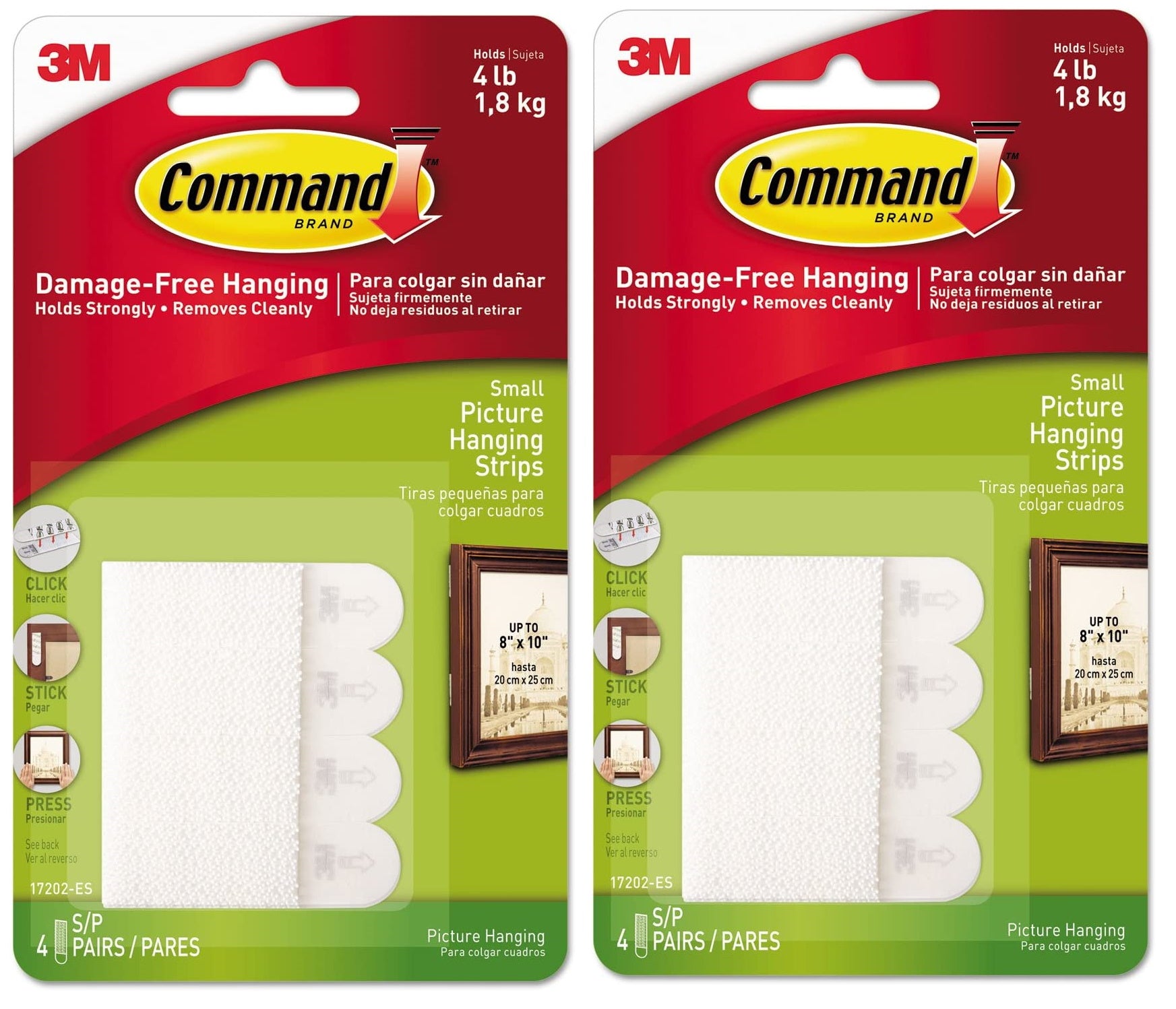 Command 20 lb White Picture Hanging Strips 4 Pairs