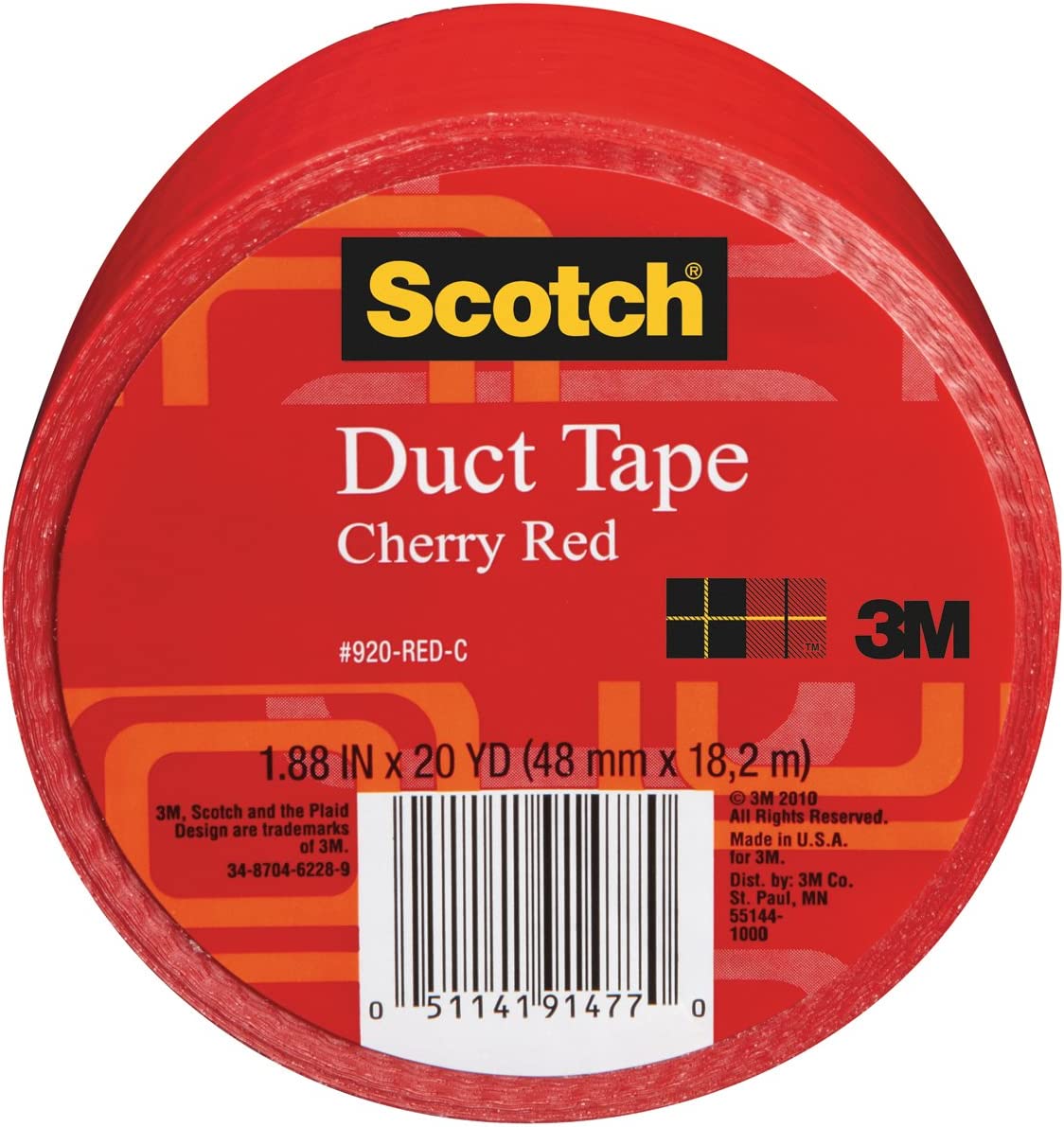 Scotch Duct Tape, Sunshine Yellow, 1.88 inches x 20 yards, 1 Roll 