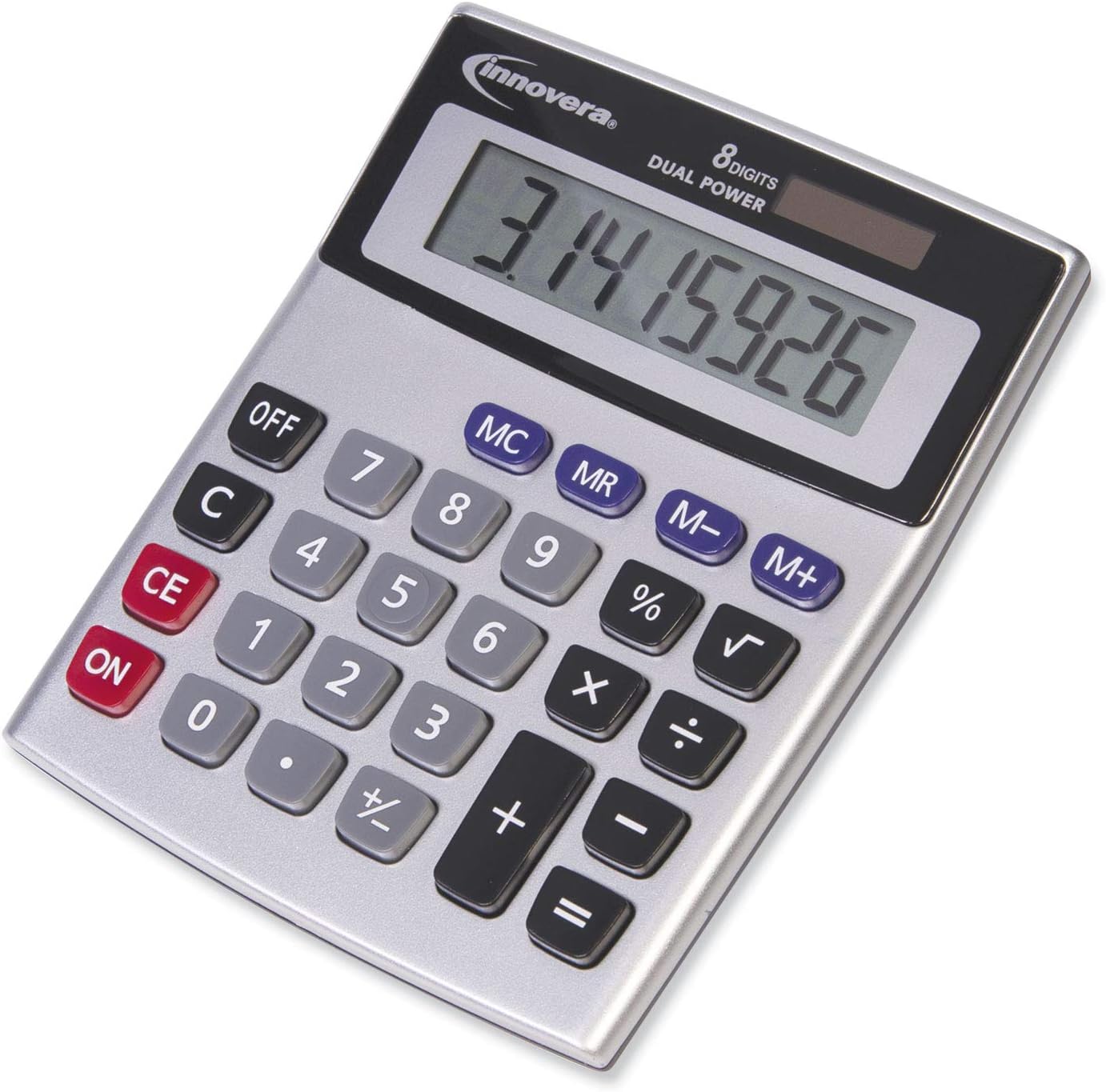 Desktop Calculator Innovera 15927, Dual Power solar/battery, 8-Digit LCD