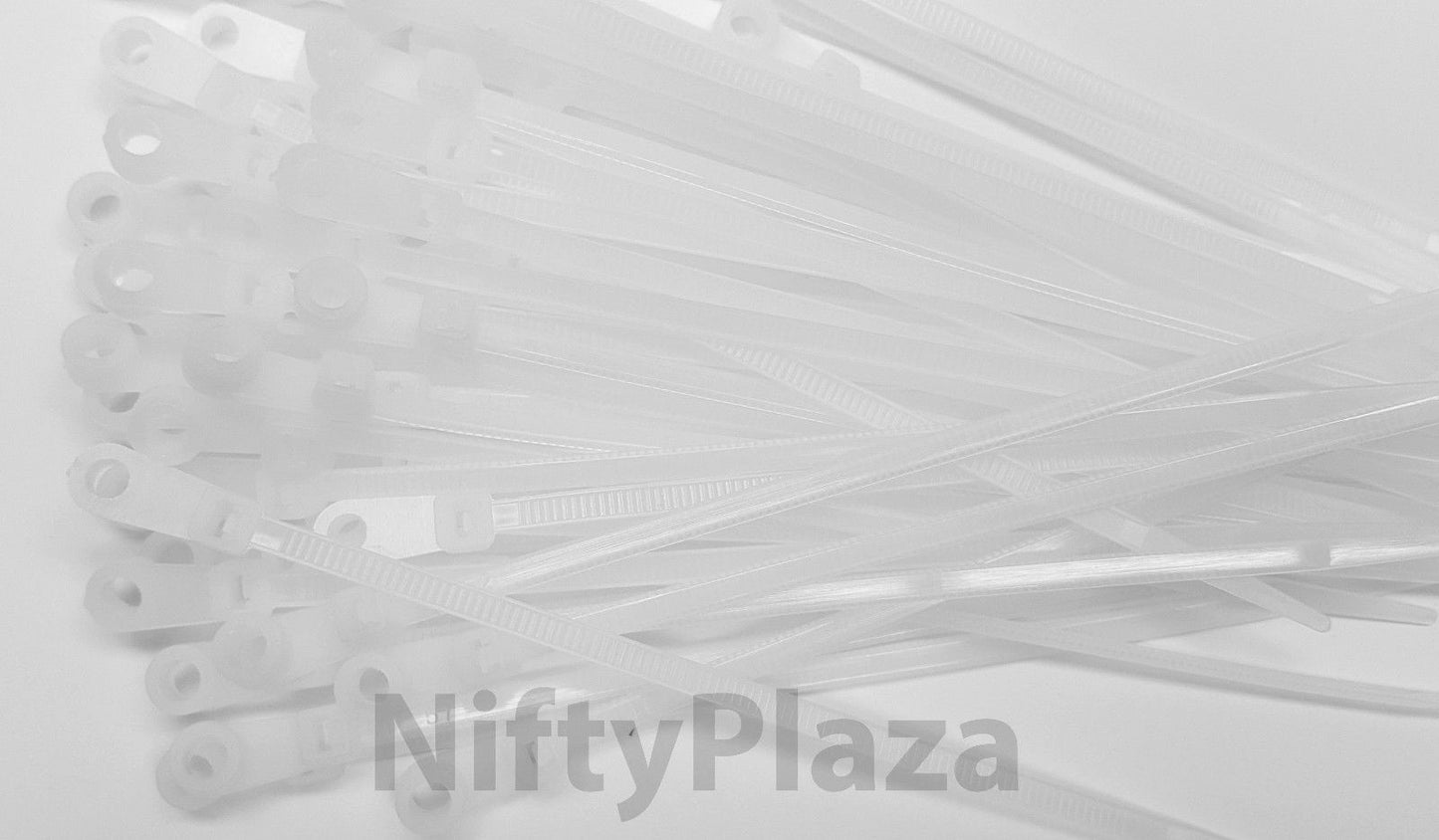 NiftyPlaza 6 Inch Mounting Hole Cable Ties, 50 LBS Nail Screw Wire Hole Zip Tie, 100 Cable Ties