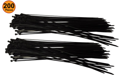 NiftyPlaza 8 Inch 75 LBs Cable Ties, UV Weather Resistant, Nylon Wrap Zip Ties, Total 200