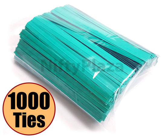 NiftyPlaza 1000 Twist Ties, 4 inch, Plastic Coated, No Rip Paper Ties