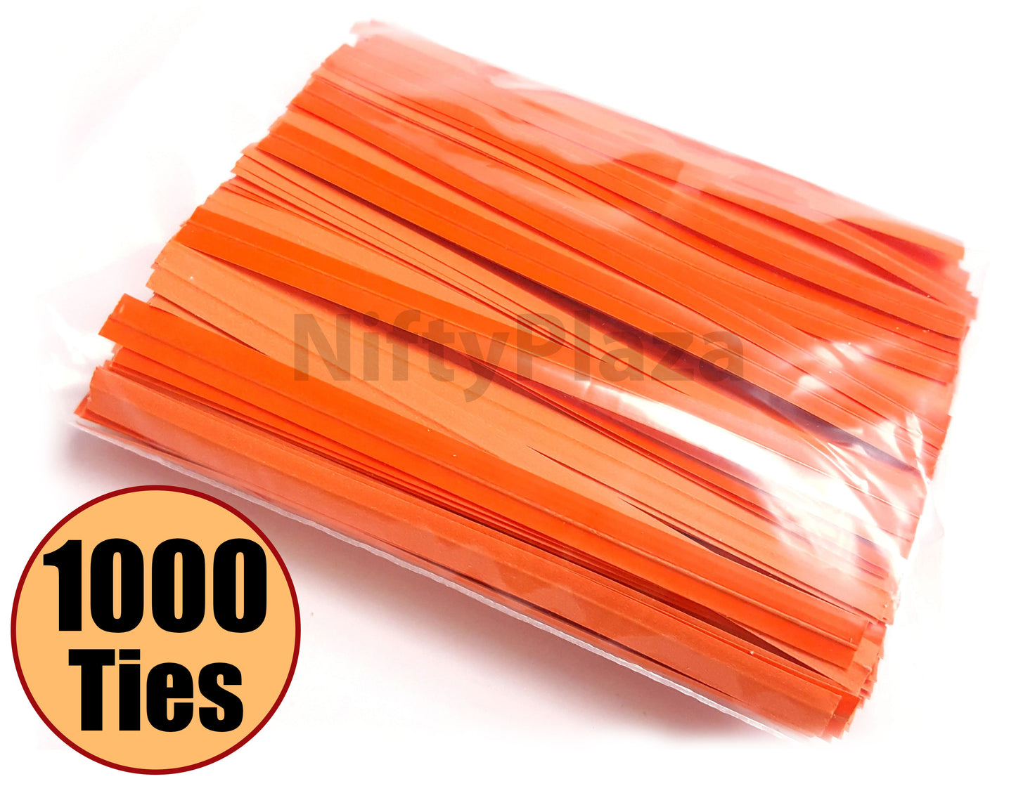 NiftyPlaza 1000 Twist Ties, 4 inch, Plastic Coated, No Rip Paper Ties
