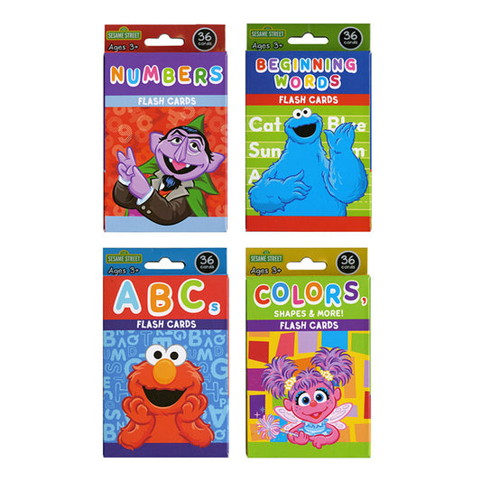 4 Sesame Street Flash Cards Early Learning Colors Shapes ABCs Numbers Educational