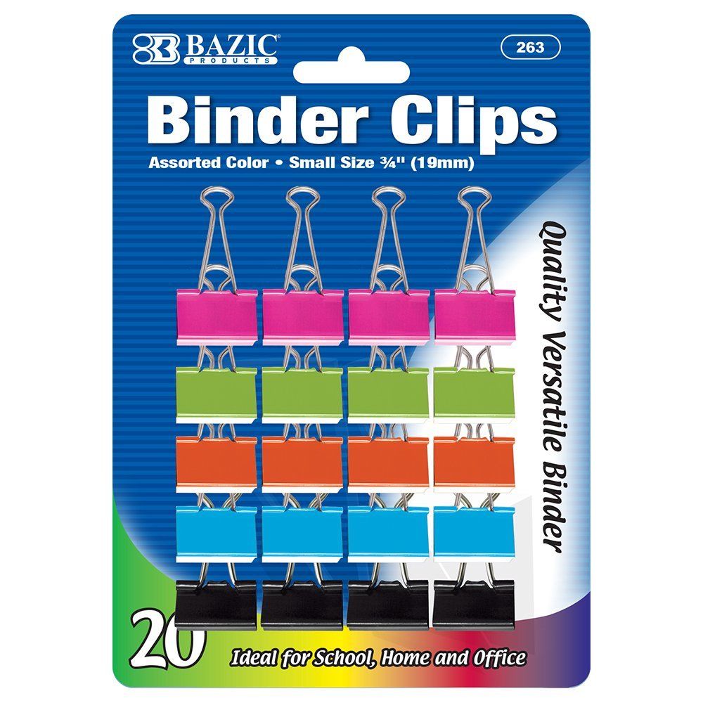 3/4 Inch Clip Binder - 19mm Metal Assorted Colored Small Binder Clips - US SHIP