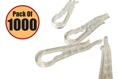 NiftyPlaza 1000 Clear Plastic Alligator Clips for Shirts, Folding Ties, Socks and Pants