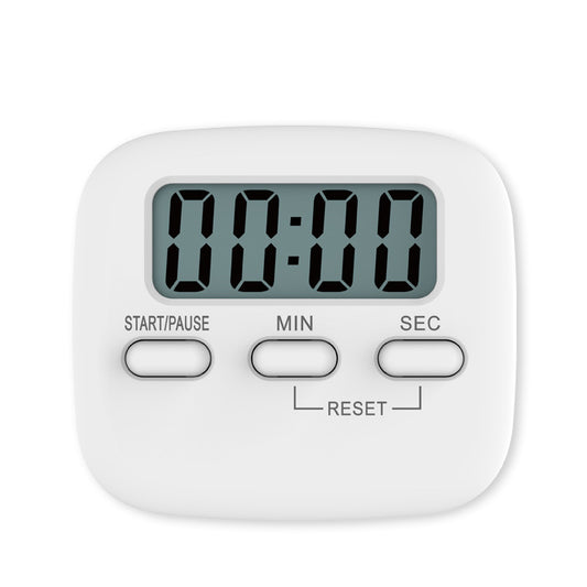 Magnetic LCD Digital Kitchen Timer with loud Alarm Backing Stand Cooking Digital Time Reminder - White