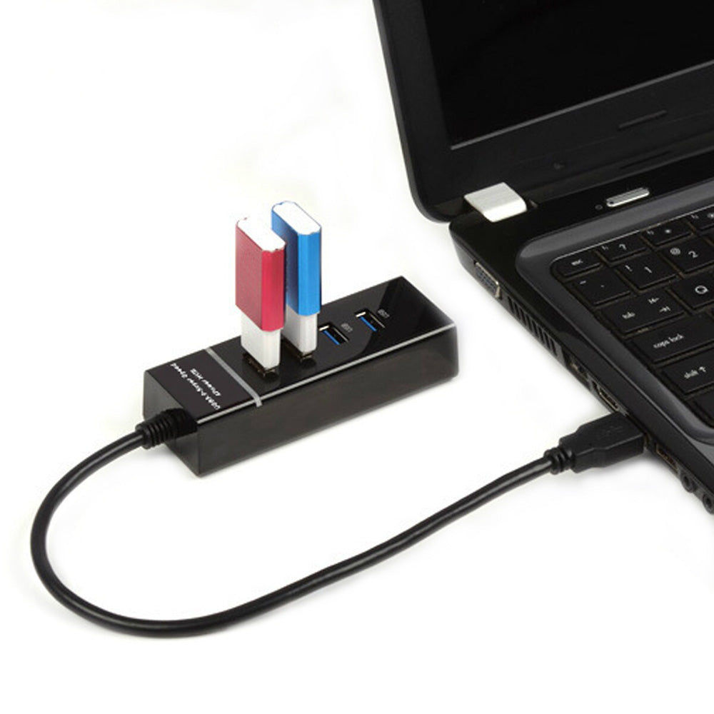 4 Ports Mini USB Hub 3.0 High Speed 5Gbps with USB Hub Cable for Laptop PC Notebook Computer