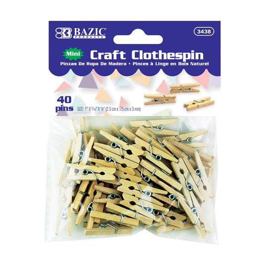 40 Mini Natural Clothes Pins Art Craft Decor Photo Hanging Clips