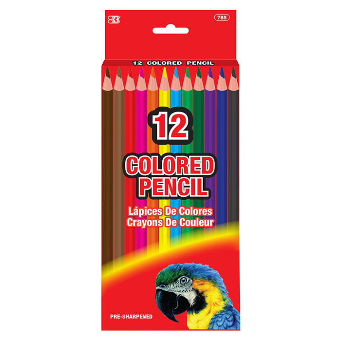 BAZIC Color Pencils vivid colored Drawing, Coloring, Sketching, Shading and more, 12-count