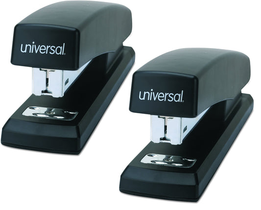 Universal Economy Full Strip Stapler, 12-Sheet Capacity, Black, 2-Count