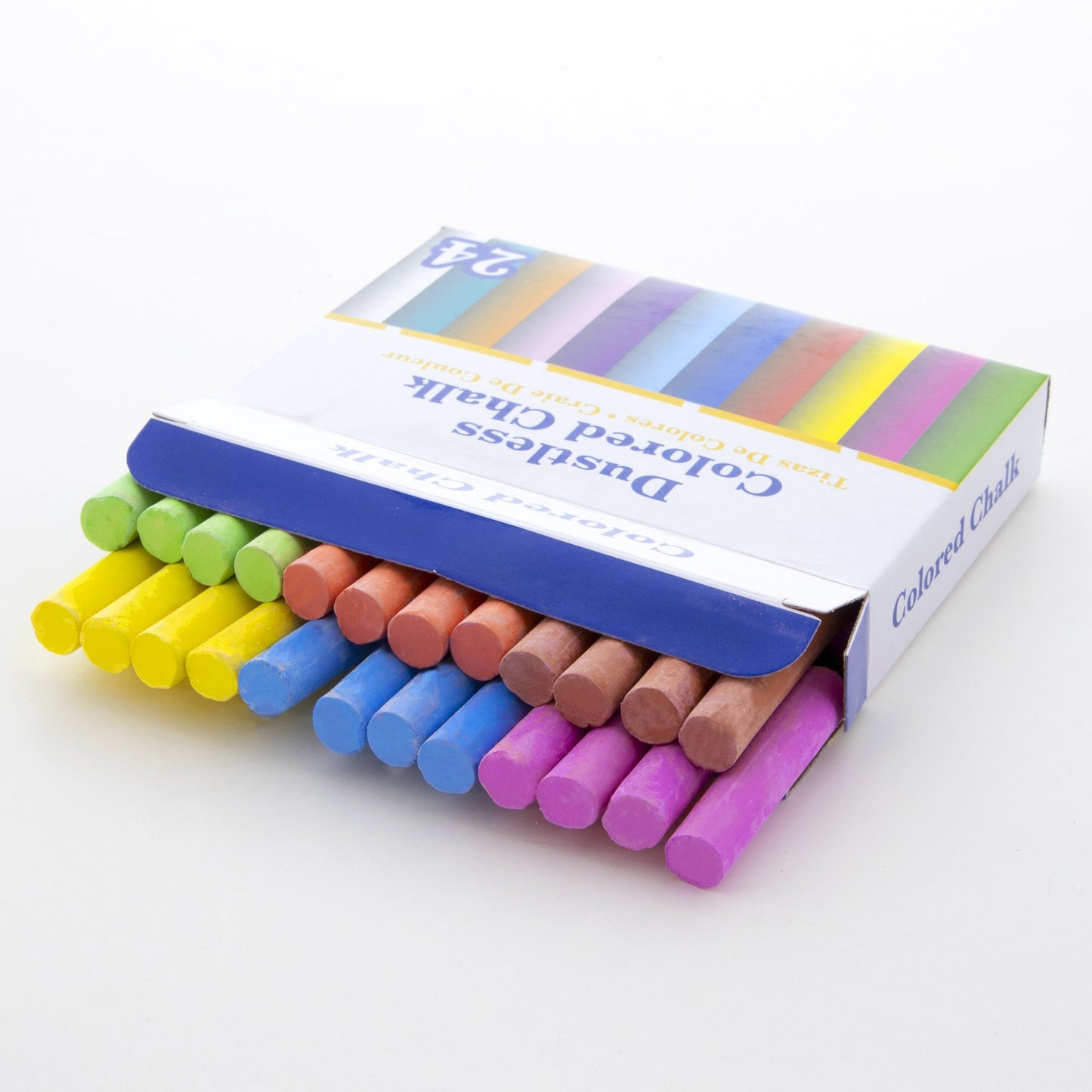 24 Pcs Assorted Dustless Chalk Non-toxic Drawing Home school Office