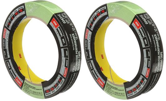 3M Automotive Performance Masking Tape, 03431, 2 pcs, 18 mm x 32 m, UV and Light Resistant