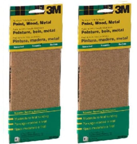 3M 9015 General Purpose Sandpaper Sheets, 3-2/3-in by 9-inch, Fine Grit - Pack of 2