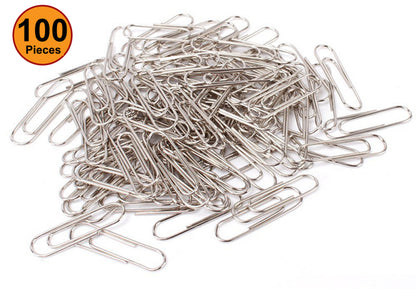 NiftyPlaza Large Jumbo Paper Clips (50mm) 100-Count Silver Smooth Finish, Craft, Home, School, Office