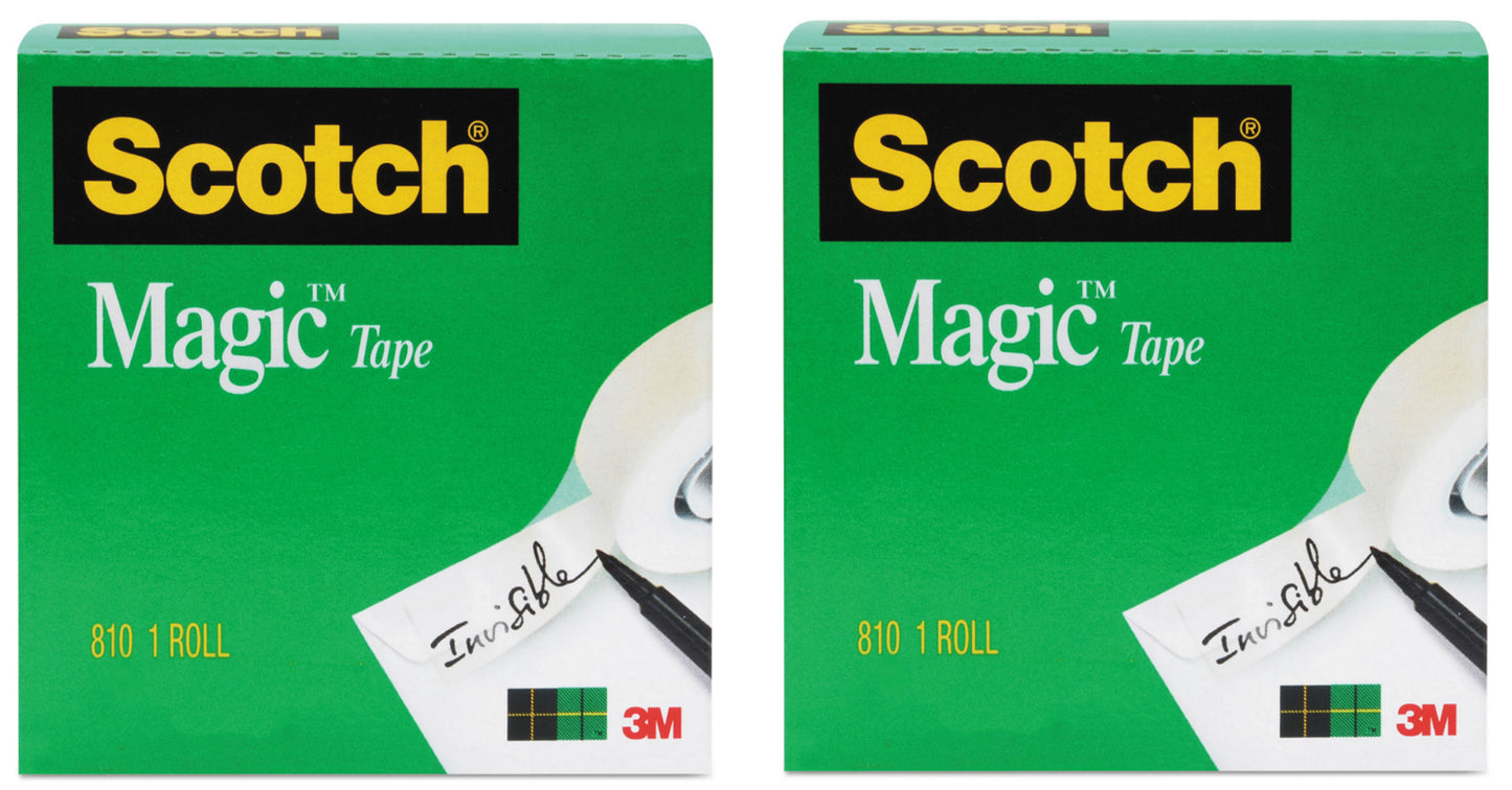 Magic Tape Refill, 1" Core, 0.75" x 83.33 ft, Clear, Offices, Homes and Schools - Pack of 2