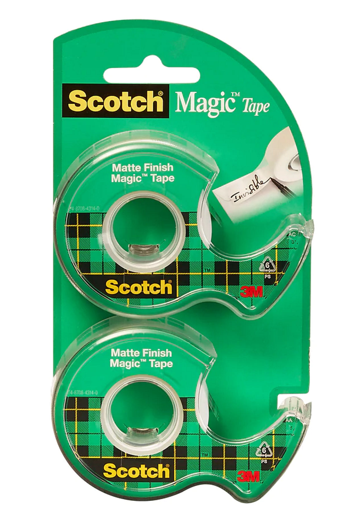 Scotch(R) Magic(TM) Tape in Dispensers, 3/4in. x 600in, 2 pcs per Pack With Dispensers/Pack