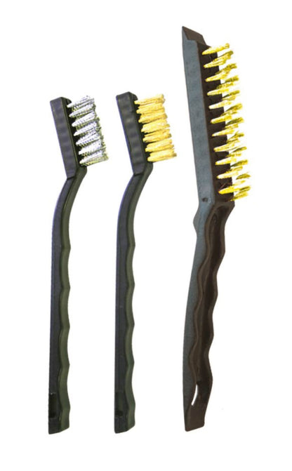 Wire Brush Set For Use On Brass Stainless Steel 3 Piece Set Trisonic TS-G281