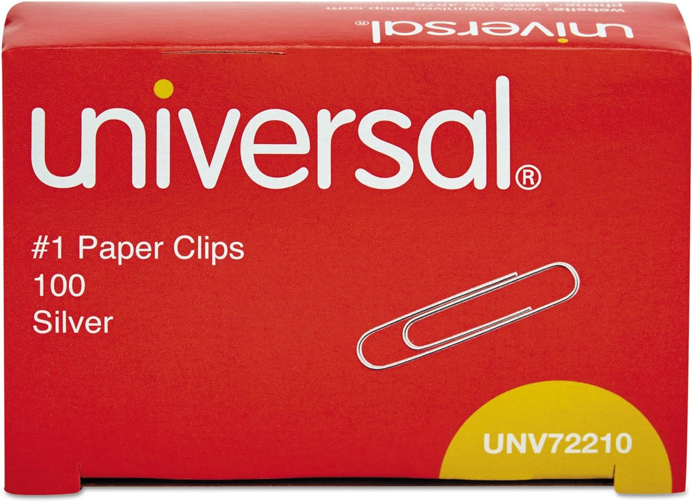 Universal Paper Clips, Smooth Finish, No. 1, Silver-100 ct Hold Paper Tightly